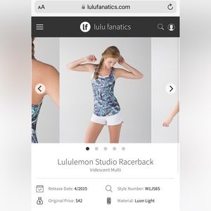 Lululemon studio racerback tank top iridescent multi size 8 green purple pink